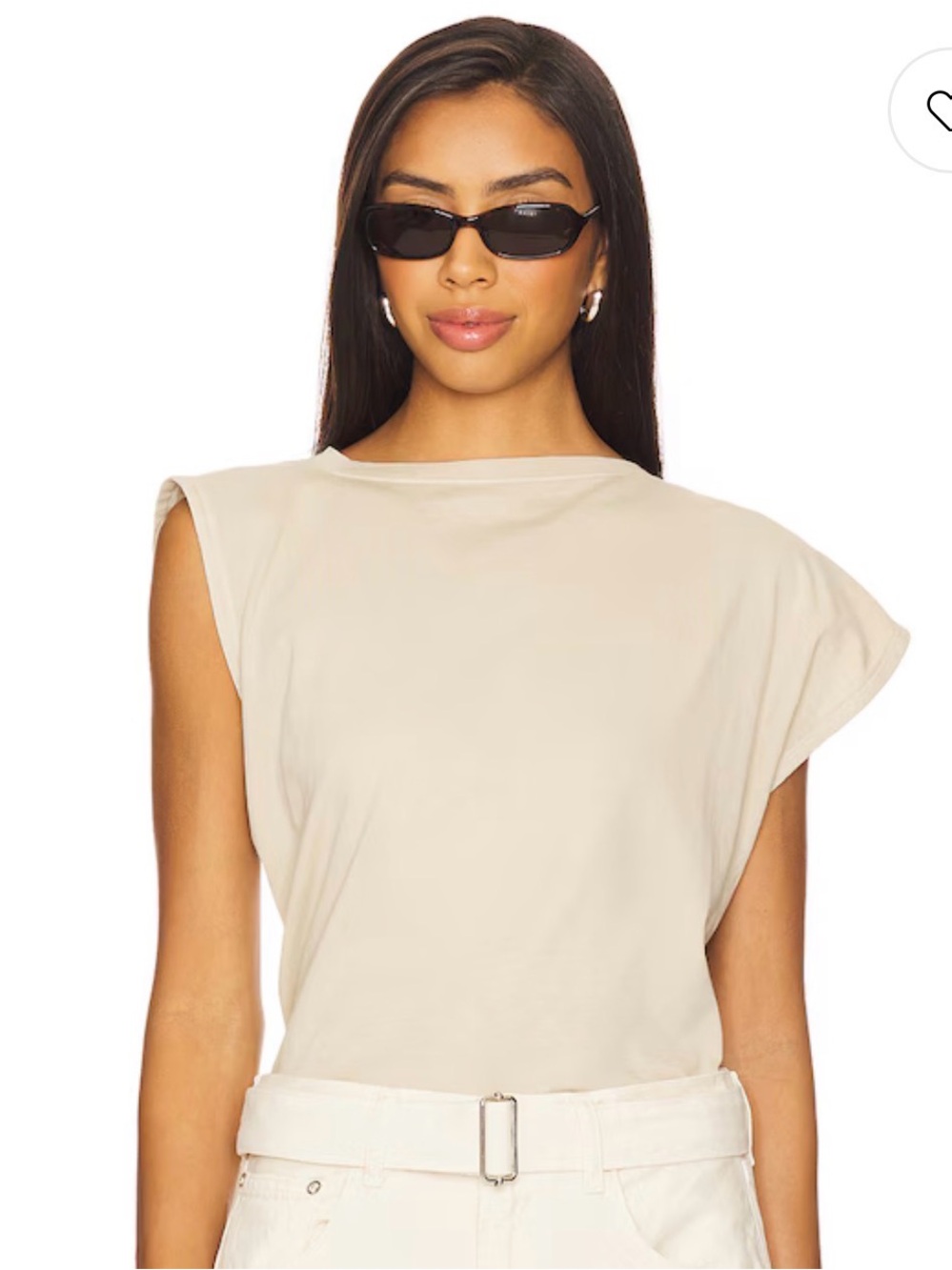 Agolde Sleeveless Crewneck Women's Top in Light Beige